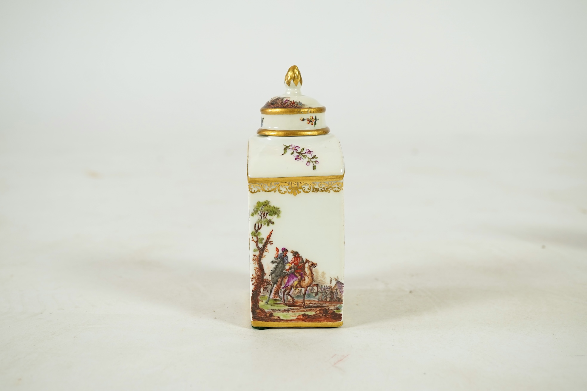 A Meissen tea caddy and domed cover, c.1740